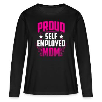 Proud Self-employed mother Self-employed - Women's Premium Organic Long Sleeve Shirt - black - Front - Julia (174cm)