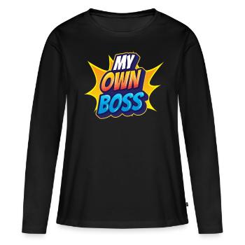 My Own Boss Self-Employed Freelancer - Women's Premium Organic Long Sleeve Shirt - black - Front - Julia (174cm)