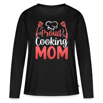 Fière mère cuisinière Maman cuisinière cuisinière cuisinière - T-shirt manches longues Premium bio Femme - noir - Devant - Julia (174cm)