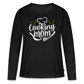 Cuisiner Maman Cuisiner Cuisiner Cuisiner Mère - T-shirt manches longues Premium bio Femme - noir - Devant - Julia (174cm)