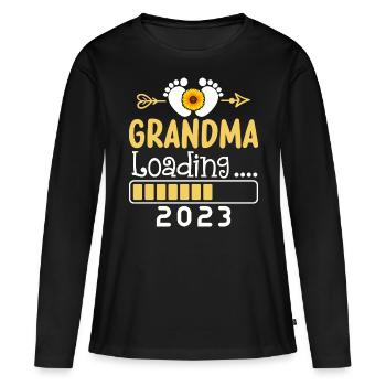 2023 Grand-mère Chargeante Grand-mère Grand-mère Grand-mère - T-shirt manches longues Premium bio Femme - noir - Devant - Julia (174cm)