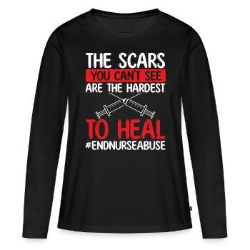 Nursing Violence Scars Nurse Abuse Survivor - Frauen Premium Bio Langarmshirt - Schwarz - Vorne - Julia (174cm)