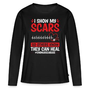 Nursing Violence Heal Nurse Abuse Survivor - Women's Premium Organic Long Sleeve Shirt - black - Front - Julia (174cm)