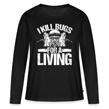 Technicien en lutte antiparasitaire tueur de punaises de lit - T-shirt manches longues Premium bio Femme - noir - Devant - Julia (174cm)