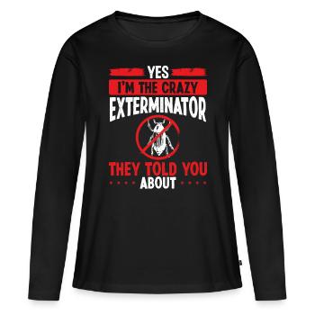 Lutte antiparasitaire Im le travailleur de l’extermination Punaise de litPe - T-shirt manches longues Premium bio Femme - noir - Devant - Julia (174cm)