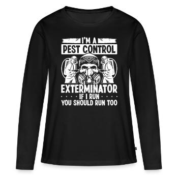 Travailleur antiparasitaire Travailleur tueur de punaises de lit - T-shirt manches longues Premium bio Femme - noir - Devant - Julia (174cm)