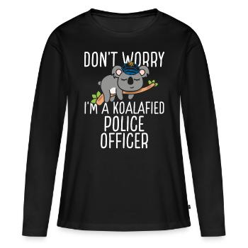 Koalafied Policeman me Im a Koala Police OfficerKo - T-shirt manches longues Premium bio Femme - noir - Devant - Julia (174cm)