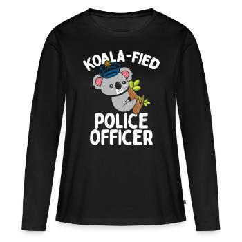 Policeman Koala Cop Police Hat Police Officer - Women's Premium Organic Long Sleeve Shirt - black - Front - Julia (174cm)