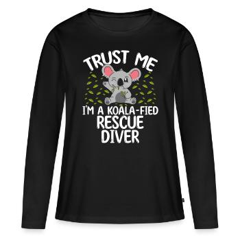 Diving First Koalafied Rescue Diver Instructor - Women's Premium Organic Long Sleeve Shirt - black - Front - Julia (174cm)