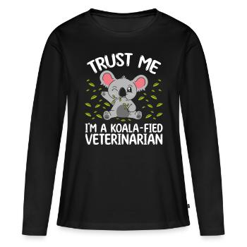 Veterinary Technician Koalafied Veterinarian - Frauen Premium Bio Langarmshirt - Schwarz - Vorne - Julia (174cm)