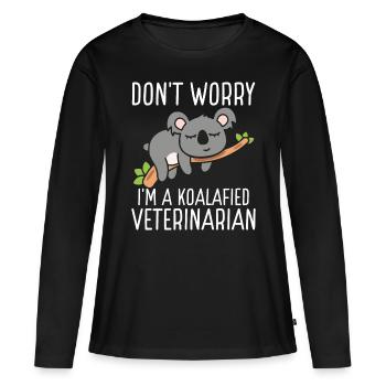 Koalafied Veterinarian Vet Tech Essentials - Frauen Premium Bio Langarmshirt - Schwarz - Vorne - Julia (174cm)