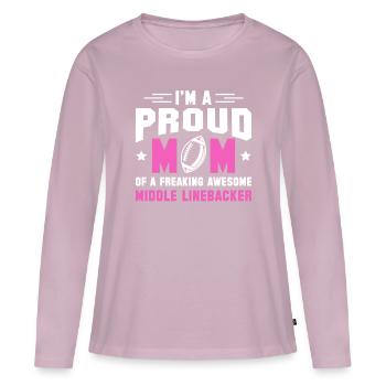 Im A Proud Mom Of A Middle Linebacker - Frauen Premium Bio Langarmshirt - Altrosa - Vorne - Julia (174cm)