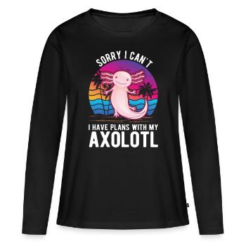 Axolotl Cadeau Queue Lurch - T-shirt manches longues Premium bio Femme - noir - Devant - Julia (174cm)