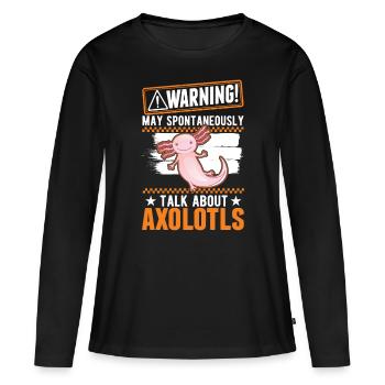 Axolotl Cadeau Queue Lurch - T-shirt manches longues Premium bio Femme - noir - Devant - Julia (174cm)