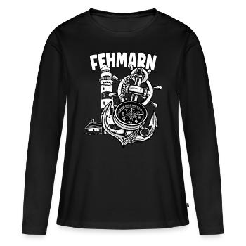 Fehmarn - Frauen Premium Bio Langarmshirt - Schwarz - Vorne - Julia (174cm)