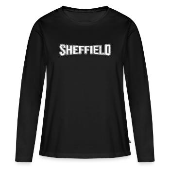 Sheffield - T-shirt manches longues Premium bio Femme - noir - Devant - Julia (174cm)