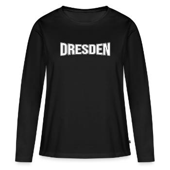 Dresde - T-shirt manches longues Premium bio Femme - noir - Devant - Julia (174cm)