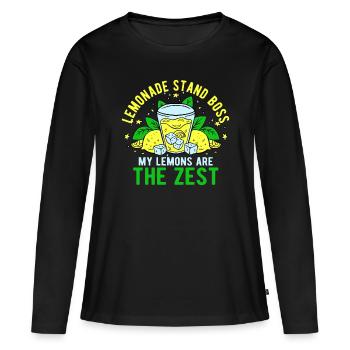 Vendeur de limonade stand de limonade - T-shirt manches longues Premium bio Femme - noir - Devant - Julia (174cm)