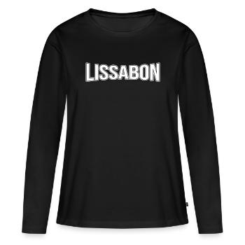Lissabon - Frauen Premium Bio Langarmshirt - Schwarz - Vorne - Julia (174cm)
