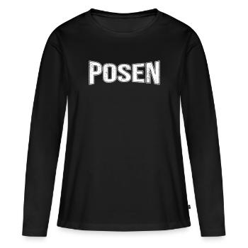 Posen - Frauen Premium Bio Langarmshirt - Schwarz - Vorne - Julia (174cm)
