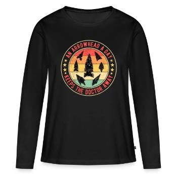 Pfeilspitzen Speerspitze Arrowhead - Frauen Premium Bio Langarmshirt - Schwarz - Vorne - Julia (174cm)