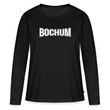 Bochum - Frauen Premium Bio Langarmshirt - Schwarz - Vorne - Julia (174cm)