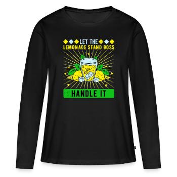 Stand de limonade Vendeur de limonade - T-shirt manches longues Premium bio Femme - noir - Devant - Julia (174cm)
