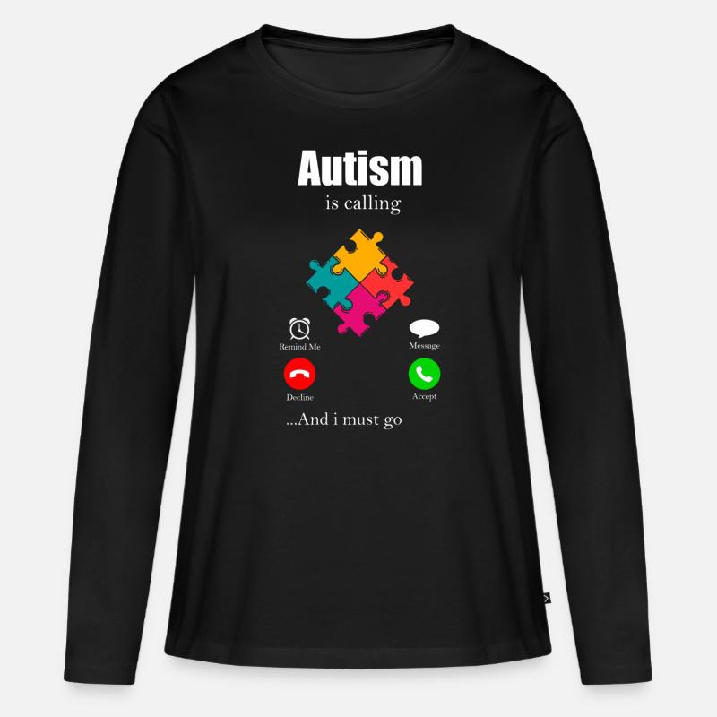 Autismus Geschenk Autist Asperger ADHS Autism - Frauen Premium Bio Langarmshirt - Schwarz