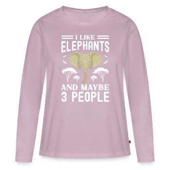 Elephant - Women's Premium Organic Long Sleeve Shirt - dusky pink - Front - Julia (174cm)