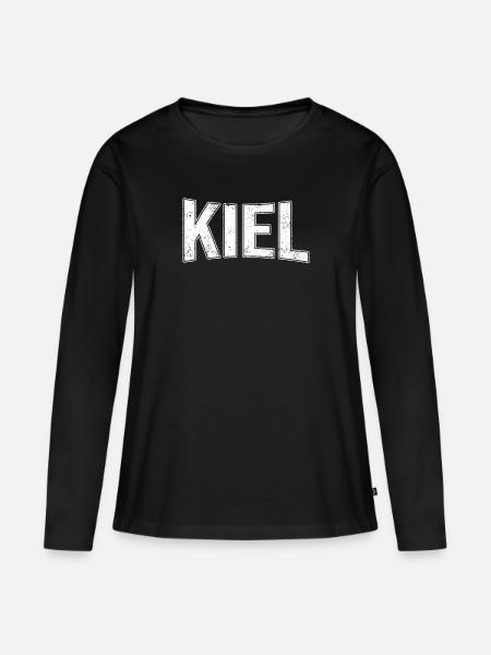 Kiel - Frauen Premium Bio Langarmshirt - Schwarz