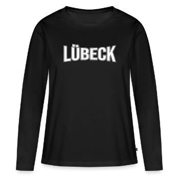 Lübeck - T-shirt manches longues Premium bio Femme - noir - Devant - Julia (174cm)