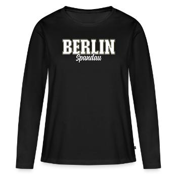 Berlin Spandau - Frauen Premium Bio Langarmshirt - Schwarz - Vorne - Julia (174cm)