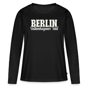 Berlin Falkenhagener Feld - Frauen Premium Bio Langarmshirt - Schwarz - Vorne - Julia (174cm)
