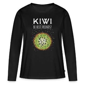 Kiwi Costume Remplacement Carnaval Cadeau Carnaval - T-shirt manches longues Premium bio Femme - noir - Devant - Julia (174cm)