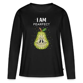 Costume de poire Remplacement Carnaval Confettis - T-shirt manches longues Premium bio Femme - noir - Devant - Julia (174cm)
