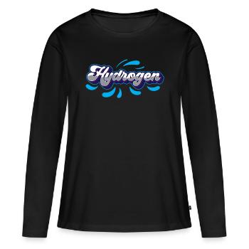 Wasserstoff Hydrogen Energie Element - Frauen Premium Bio Langarmshirt - Schwarz - Vorne - Julia (174cm)