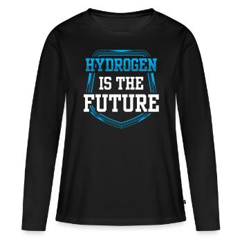L’hydrogène est l’élément hydrogène du futur - T-shirt manches longues Premium bio Femme - noir - Devant - Julia (174cm)
