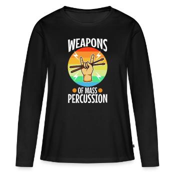 Armes de percussion de masse - T-shirt manches longues Premium bio Femme - noir - Devant - Julia (174cm)