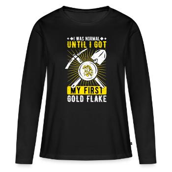 Chercheurs d’or Chercheurs d’or Chercheurs d’or - T-shirt manches longues Premium bio Femme - noir - Devant - Julia (174cm)