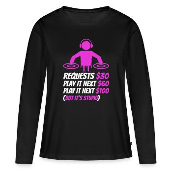 DJ Request - Frauen Premium Bio Langarmshirt - Schwarz - Vorne - Julia (174cm)