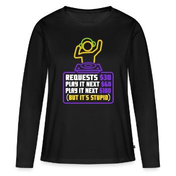 DJ Request - Women's Premium Organic Long Sleeve Shirt - black - Front - Julia (174cm)