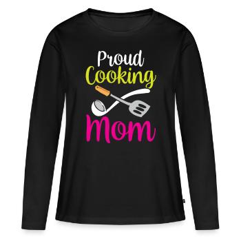 Fière mère cuisinière Maman cuisinière cuisinière cuisinière - T-shirt manches longues Premium bio Femme - noir - Devant - Julia (174cm)