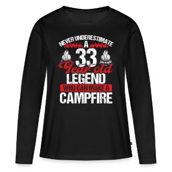 33 Year Old Camper Scouting Scout 33 Birthday - Women's Premium Organic Long Sleeve Shirt - black - Front - Julia (174cm)