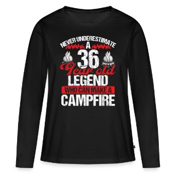 36 Year Old Camper Scouting Scout 36 Birthday - Women's Premium Organic Long Sleeve Shirt - black - Front - Julia (174cm)