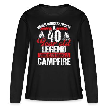 40 Year Old Camper Scouting Scout 40 Birthday - Frauen Premium Bio Langarmshirt - Schwarz - Vorne - Julia (174cm)