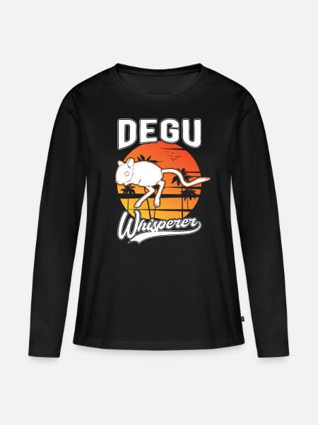 Degu Flüsterer Degu Whisperer - Frauen Premium Bio Langarmshirt - Schwarz