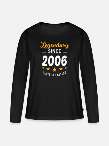 Legendär seit 2006 - Frauen Premium Bio Langarmshirt - Schwarz