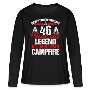 46 Year Old Camper Scouting Scout 46 Birthday - Women's Premium Organic Long Sleeve Shirt - black - Front - Julia (174cm)