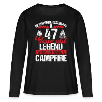 47 Year Old Camper Scouting Scout 47 Birthday - Women's Premium Organic Long Sleeve Shirt - black - Front - Julia (174cm)