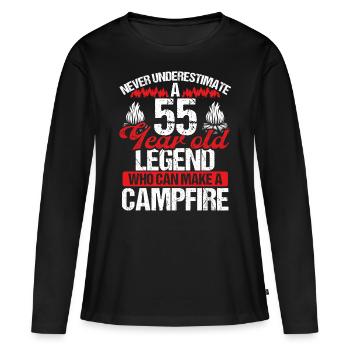55 Year Old Camper Scouting Scout 55 Birthday - Women's Premium Organic Long Sleeve Shirt - black - Front - Julia (174cm)